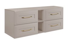 Armadio Armadietto Mobile Lavandino Appoggio Sottolavabo 140 cm CLASSIC Beige