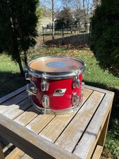 Vintage Ludwig nero bianco distintivo dondolo 10 pollici Tom tamburo rosso 6 anse 10”x8” BELLO