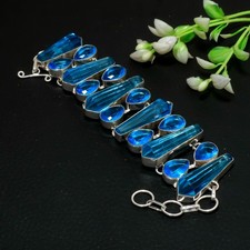 Bracciale gioielli etnici con pietre preziose in argento sterling 925...