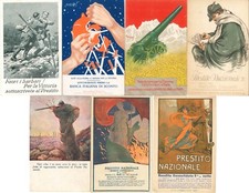 SELEZIONE di 7 CARTOLINE DIFFERENTI PROPAGANDA PRESTITO NAZIONALE
