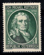 Austria 1954 Michel 1007 nuovo di zecca 100% 1 p, J. M. Rottmayr, pittore