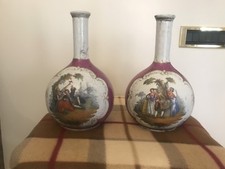 COPPIA MEISSEN VIENNA 800 IMPERO PORCELLANA DIPINTI A MANO