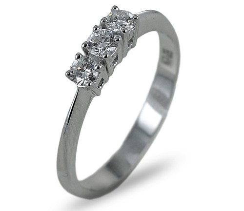 Anello trilogy oro - anello, bianco