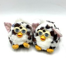 Vintage Furby Slippers Tiger Electronics  28-29 Cow Color Plastic Face#DE