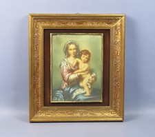 Quadro Madonna con Bambino arte sacra dipinto Retouche’ firmato anni 1940