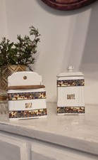 Barattoli Sale E Caffè Antichi Porcellana Fine Victoria Vintage