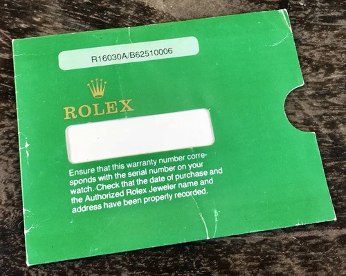 Rolex envelope warranty - rolex,