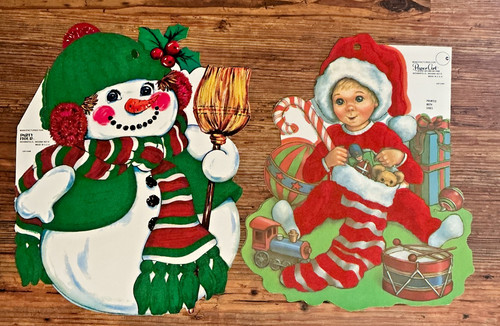 Pupazzo neve vintage carta - di,