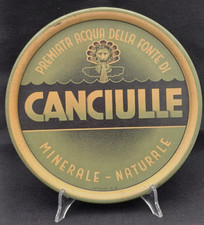 CANCIULLE PREMIATA ACQUA MINERALE VASSOIO PUBBLICITARIO ANNI '60