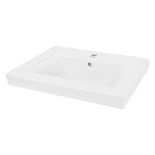 Lavabo appoggio bagno ceramica da incasso trapezoidale 605x465mm bianco sanitari