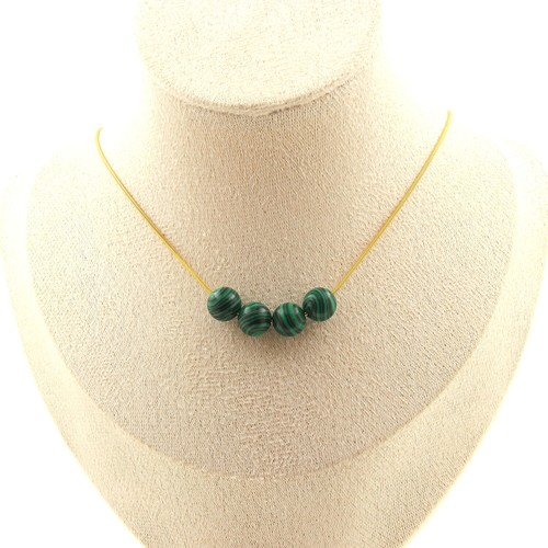 Collana perle malachite con - 4,