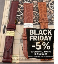 NOS Cinturino per Orologio Pelle Cocco Autentico Morellato Cuoio Inglese Vintage