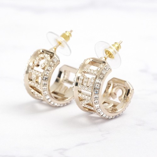 Chanel orecchini cerchio logo - orecchini,