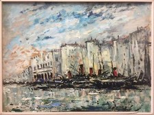 MONTI CESARINO (Milano, 1916 - Brescia, 1979) VENEZIA olio su tavola 1945 cm. 69