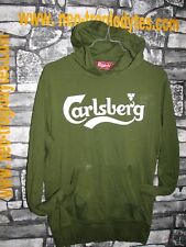 vintage Maglietta T-shirt Carlsberg Verde militare felpa cappuccio jersey trikot