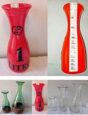 CARAFFA tipo MISURA GRADUATA VINTAGE da 1 litro, in vetro color rosso, e altre