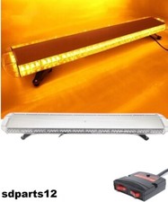 140cm Barra 104 LED Luce Emergenza Stroboscopica 12/24V Ambra Base Magnetica