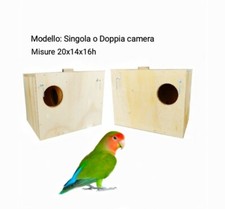Nido Per pappagalli Inseparabili in legno CAMERA doppia/singola, Ingresso SX/DX