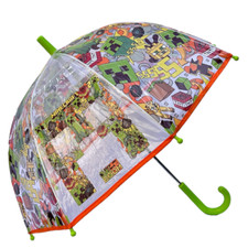 OMBRELLO MINECRAFT TRASPARENTE A CUPOLA MANUALE 8 RAGGI BAMBINO - K07540MC