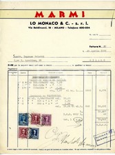 1952 MILANO via Baldinucci,18 Marmi LO MONACO Fattura marmo Carrara e Travertino