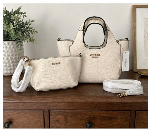Guess bone pebbled tote - pebbled, bag