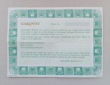 ROLEX Guarantee Warranty Paper