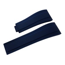 Cinturino in silicone blu compatibile orologio Rolex Omega 20mm gomma