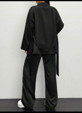 SHEIN Essnce Completo casual da donna a kimono, a righe, con avvolgente, elegant