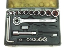 Valigetta attrezzi epoca francese chiave cricchetto anni '50 "Outillage Dèco"