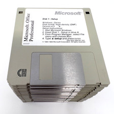 Software vintage Microsoft Office Professional 4.3 - Set completo di 24 dischi, DMF 3,5"