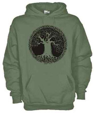 Felpa Celtic KJ317 Albero della Vita Druidi Quercia Ogham Celti