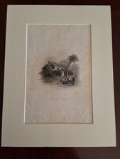 Antica stampa inglese Incisione su acciaio-Epoca 1870 certificato di autenticità