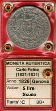 5 lire 1826 G Sigillato BB+