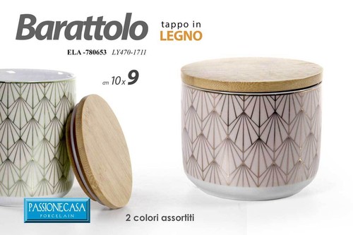 Barattolo ceramica tappo legno - barattolo,