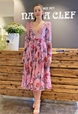 Abito Carla Ruiz 99422 donna vestito elegante fantasia rosa tg 40 42