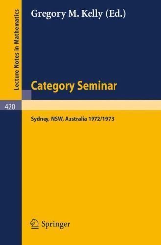 Category seminar proceedings - category, seminar: