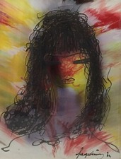 SAGE VERNIS 70x50 olio su tela completo di cornice 1974 figura