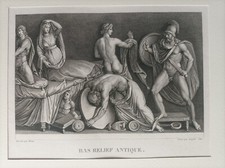 Inizi 800 Antica acquaforte Bassorilievo Antico