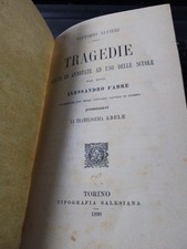 Libro Vittorio Alfieri Tragedie Ed.Salesiano 1890