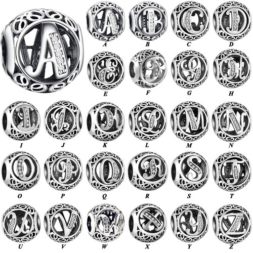 Lettere s925 argento charms - lettere,