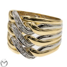 Anello in oro giallo 18 Kt 750 fascione diamanti 0,09 ct -166/vv-