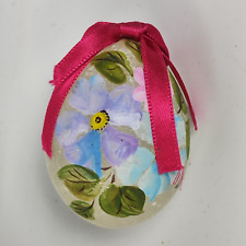 ARTE italiana Statuetta Scultura Uovo UOVA in Marmo Dipinto a Mano Floreale!!!