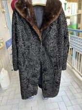 Giacca di Astrakan Nero Taglia L, usato, Vintage Con Collo Di Visone