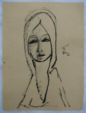 Giuseppe GAMBINO (Vizzini 1928–Preganziol 1997) Mezzobusto donna Tempera anni'50