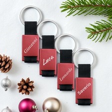 Portachiavi Regalo di  Natale  in Metallo con Incisione Laser Casa Auto Moto