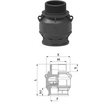 VALVOLA DI FONDO 2"F-2" M