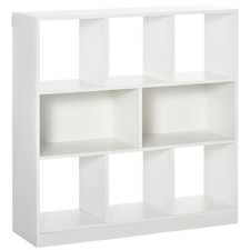 HOMCOM Mobile Libreria Portaoggetti a 3 Livelli e 8 Ripiani in MDF Bianco