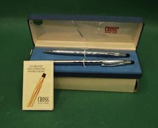 Vintage set Cross -Cromato Lucido N. 3401 Penna a Sfera e matita con scatola ori