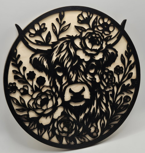 Arte parete floreale mucca - arte,