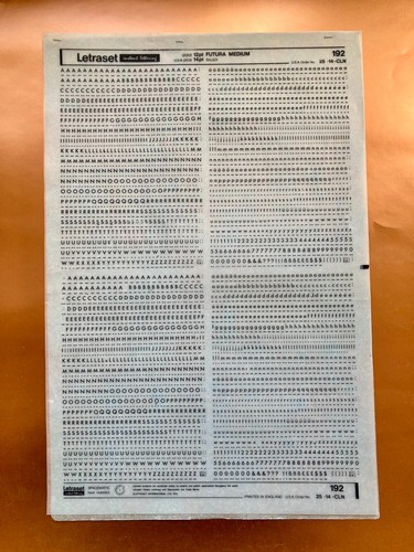 Letraset 192 futura - letraset, medium